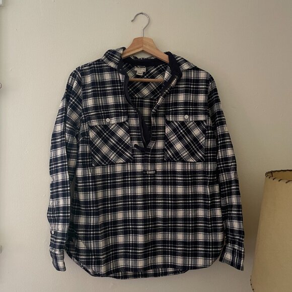 J Crew Plaid Half-Zip Pullover Flannel, Size XS - Picture 3 of 3